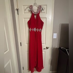 Gorgeous red embellished evening gown/prom dress - worn once. Fits like a 12.
